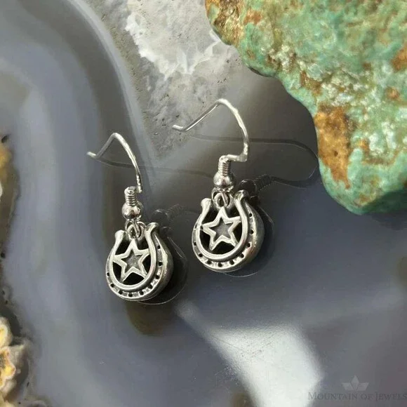 Carolyn Pollack Sterling Silver Horseshoe Dangle Earrings For Women
